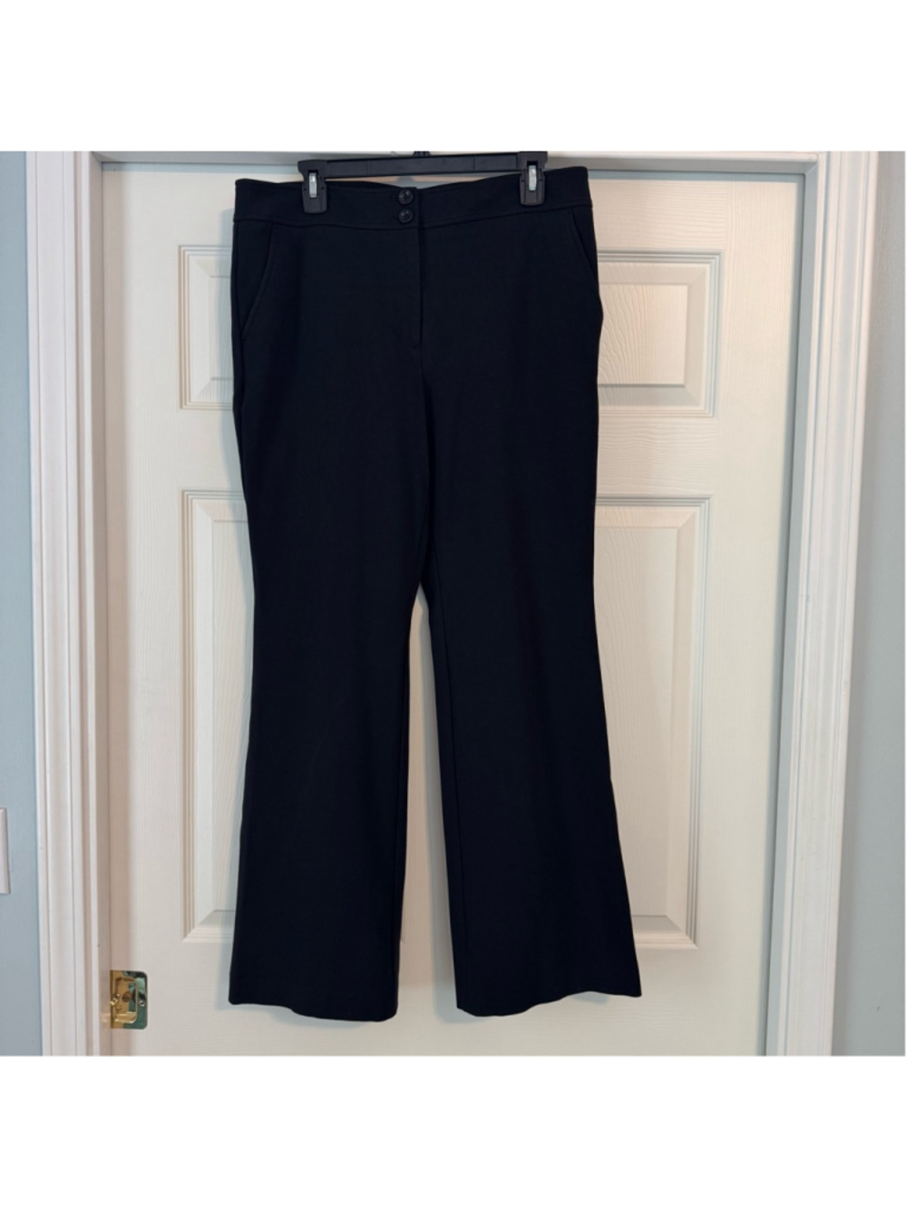 Women's Talbots Black Wide Leg Bootcut Dress Pants Size 12